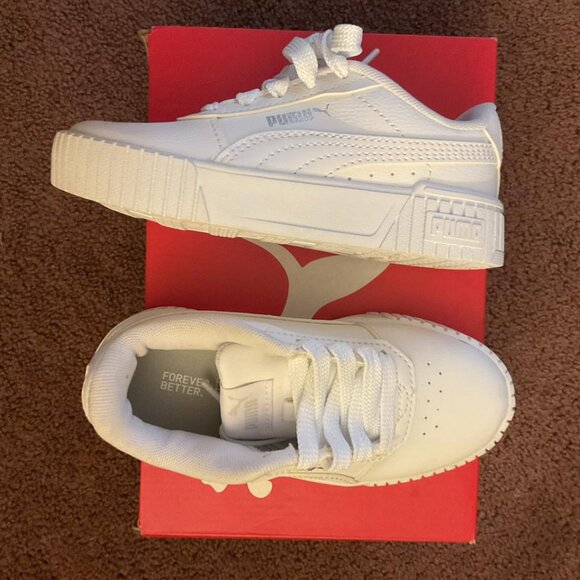 PUMA Kids White Formstrip Sneakers – Size 11C | Classic Lace-Up Shoes - Picture 2 of 2